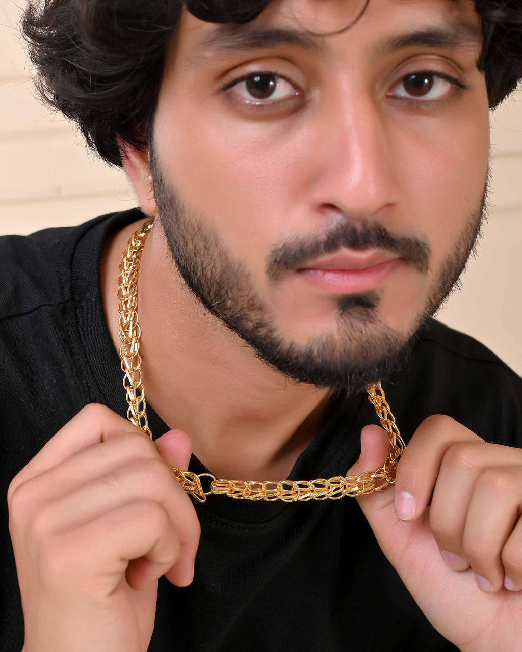 Jewels Nest Heavy Look Gold Chain with Dual-Layer Design | Grocsy