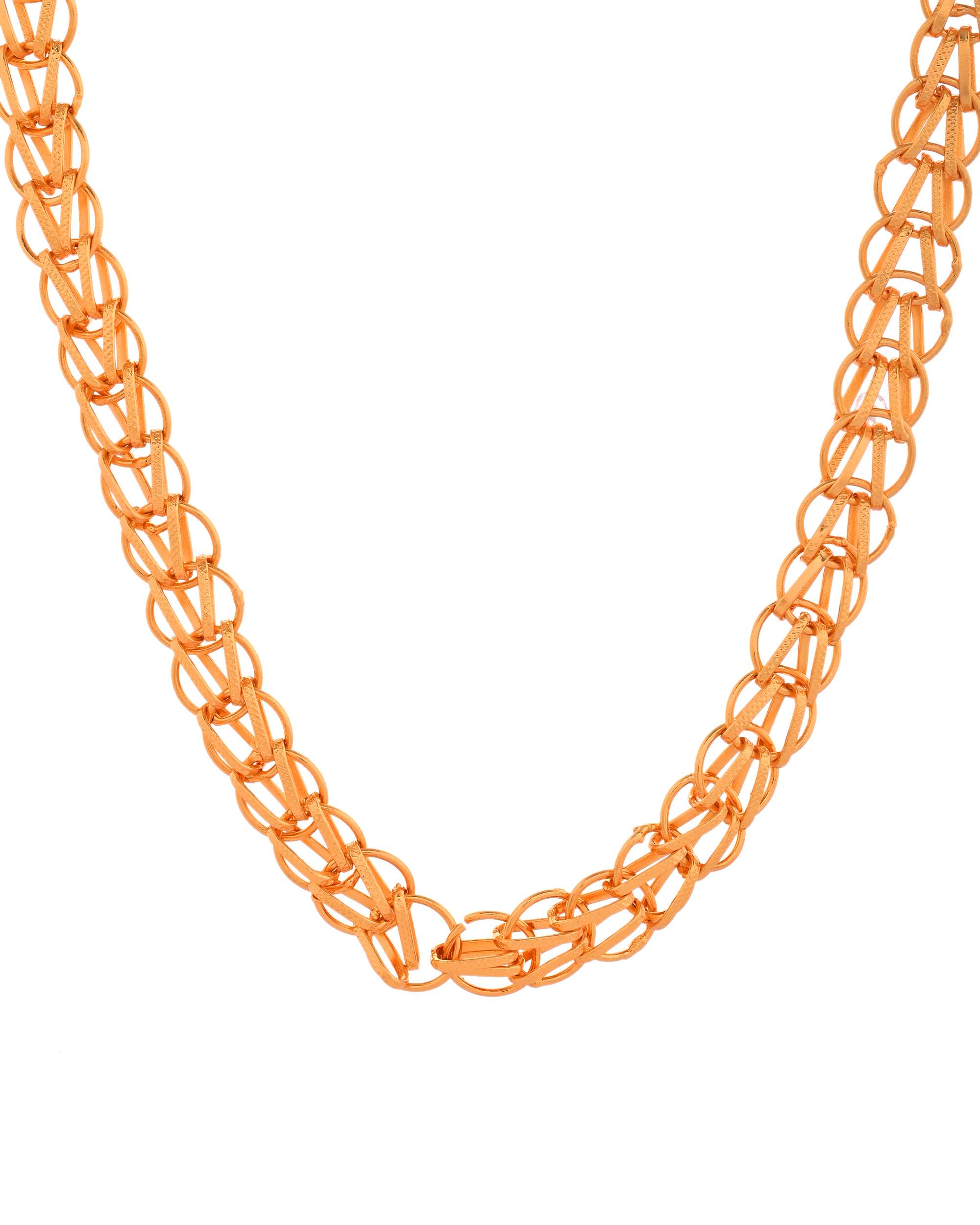Jewels Nest Heavy Look Gold Chain with Dual-Layer Design | Grocsy
