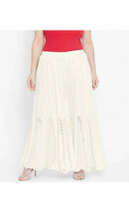 Mominos Fashion Off White Mirror Flower Work Palazzo | Grocsy