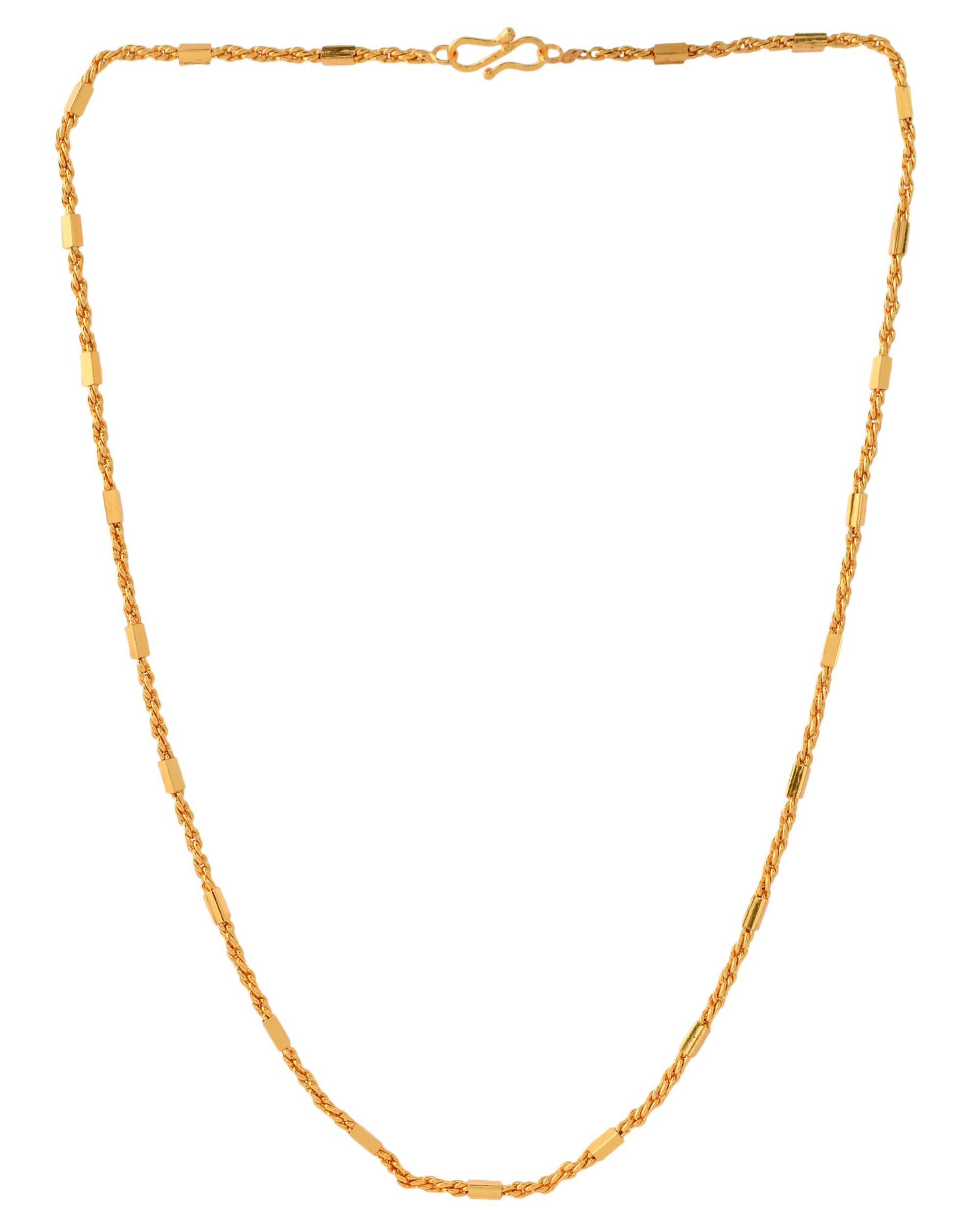 Jewels Nest Men’s Gold-Polished Stainless Steel Rascha Pipe Chain | Grocsy