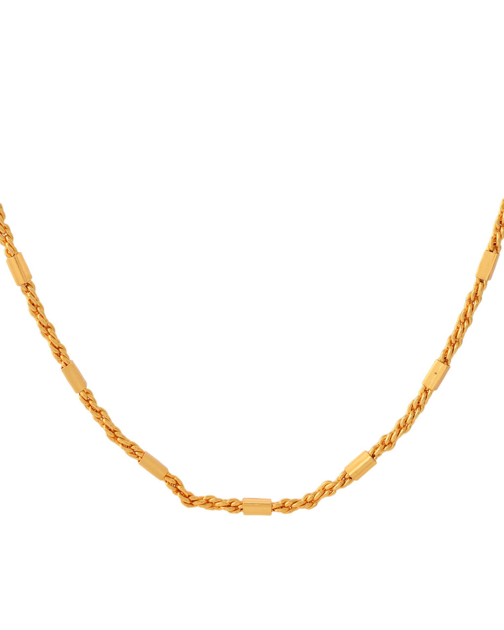 Jewels Nest Men’s Gold-Polished Stainless Steel Rascha Pipe Chain | Grocsy