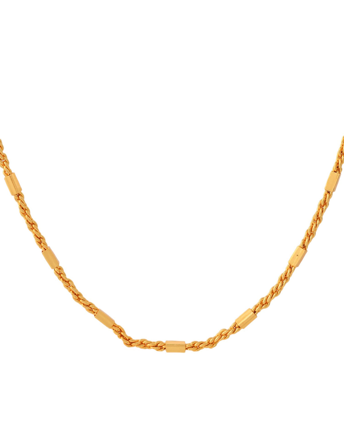 Jewels Nest Men’s Gold-Polished Stainless Steel Rascha Pipe Chain | Grocsy