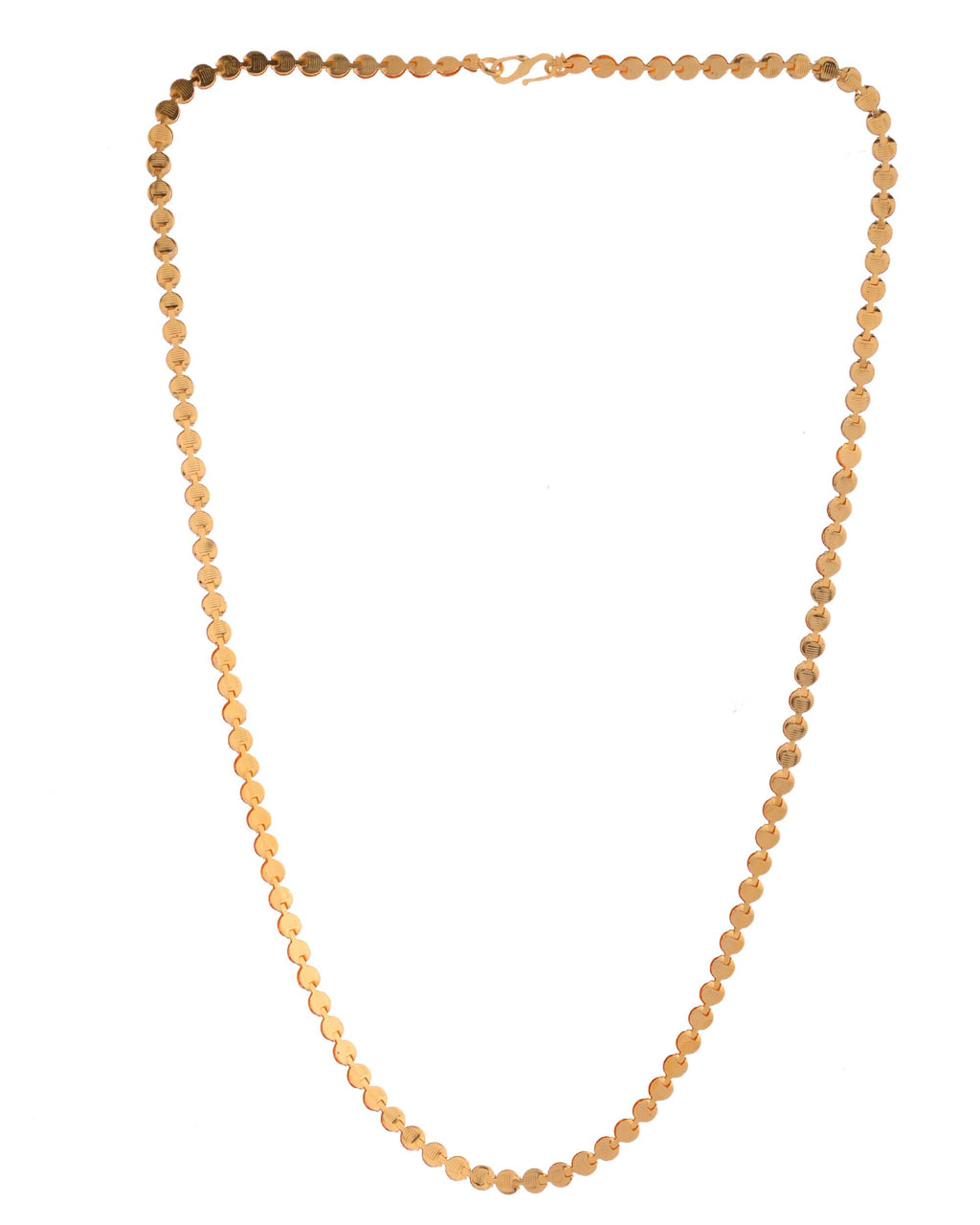 Jewels Nest Flat Coin-Link Chain in Gold Finish – Unisex Minimalist Jewelry | Grocsy