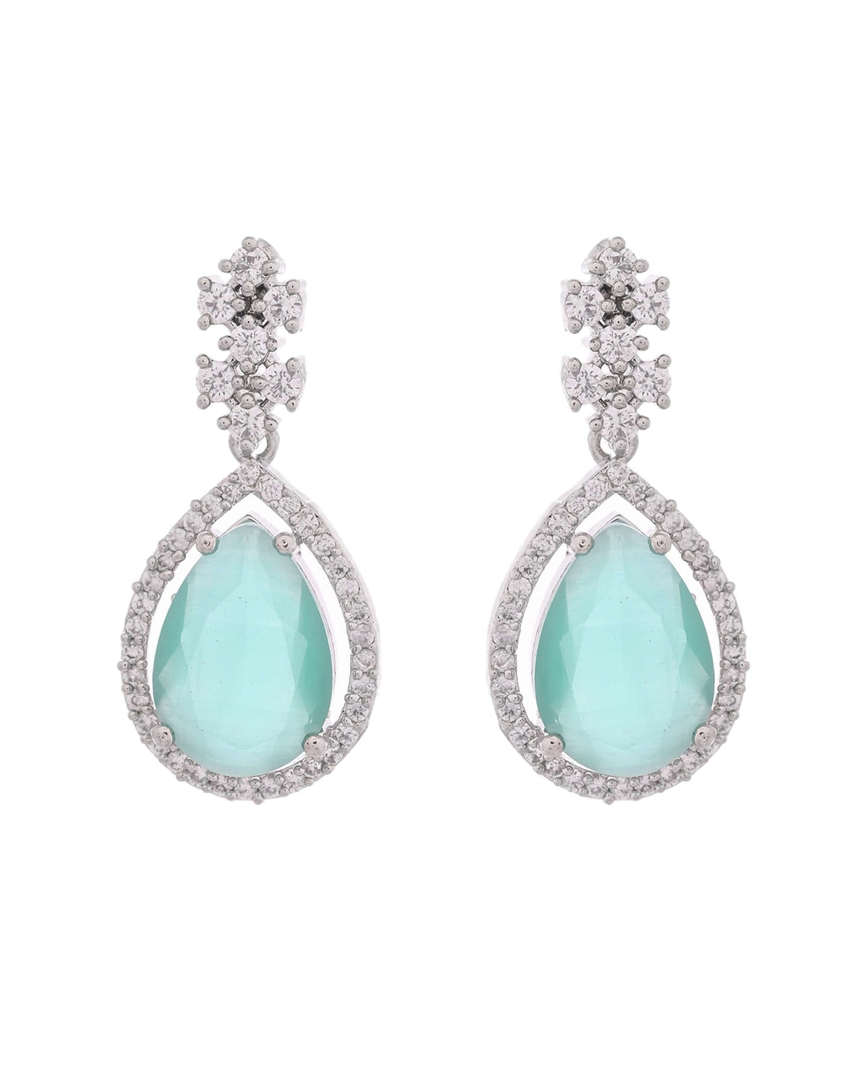 Jewels Nest Silver-Plated American Diamond & Cubic Zirconia Studded Jewellery Set