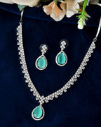 Jewels Nest Silver-Plated American Diamond & Cubic Zirconia Studded Jewellery Set