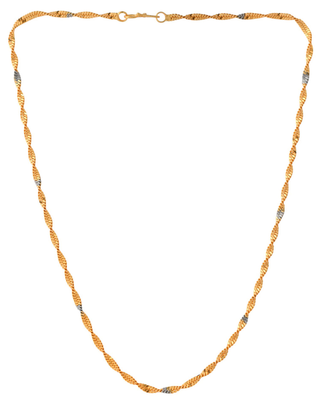Jewels Nest Elegant Gold-Polished Twisted Brass Chains with Sparkling Silver Accents | Grocsy