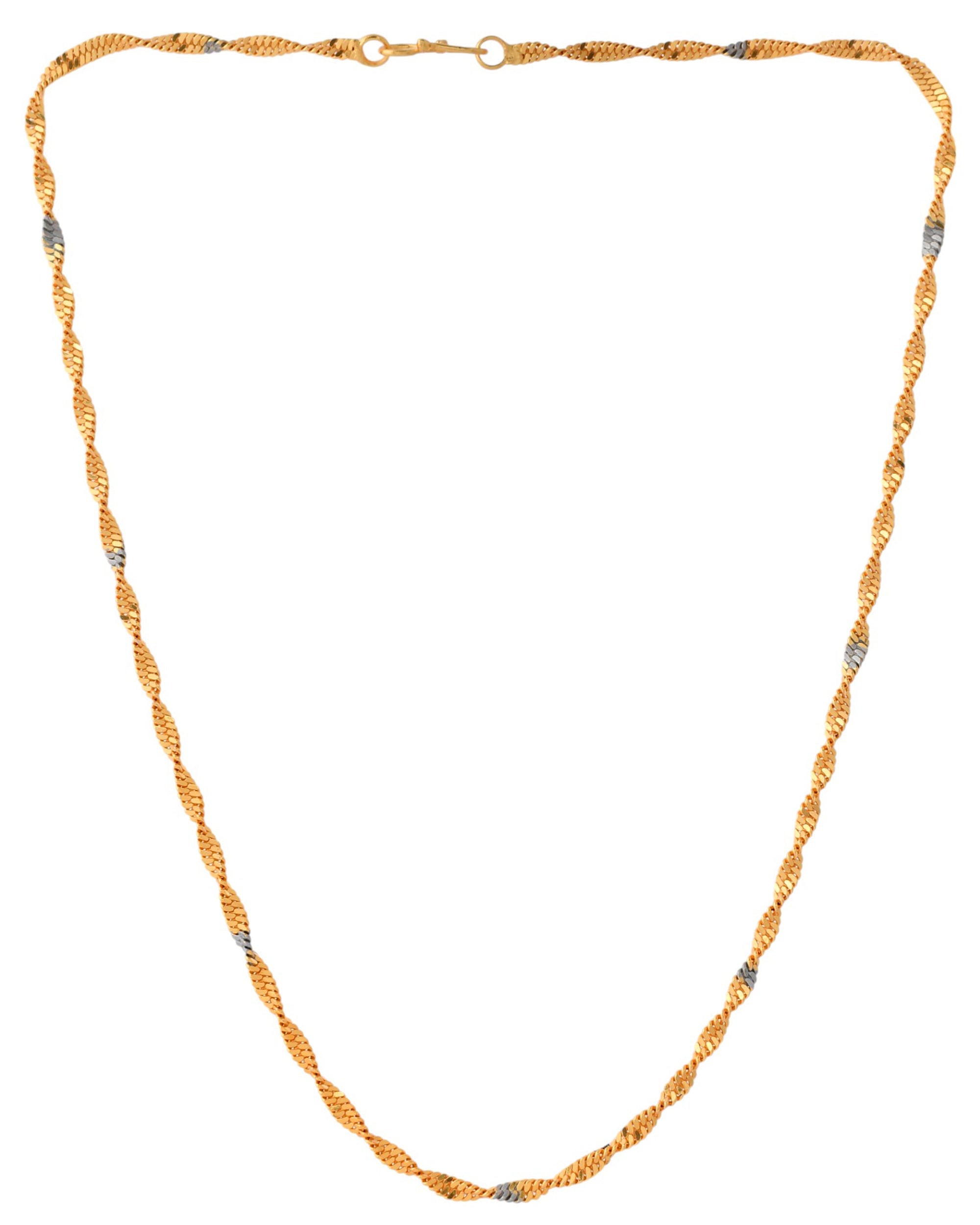 Jewels Nest Elegant Gold-Polished Twisted Brass Chains with Sparkling Silver Accents | Grocsy