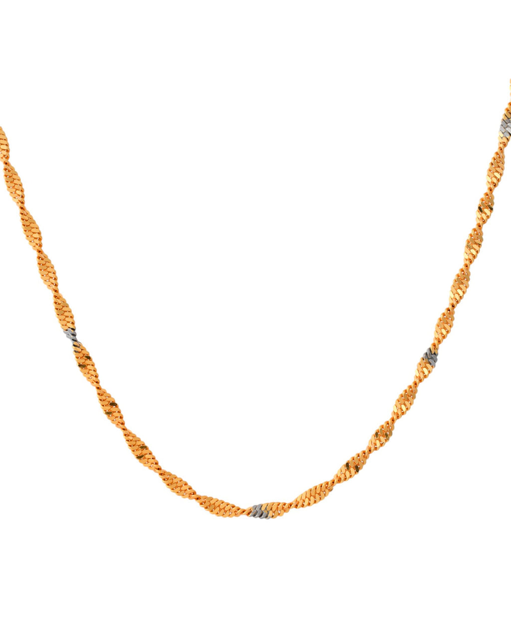 Jewels Nest Elegant Gold-Polished Twisted Brass Chains with Sparkling Silver Accents | Grocsy