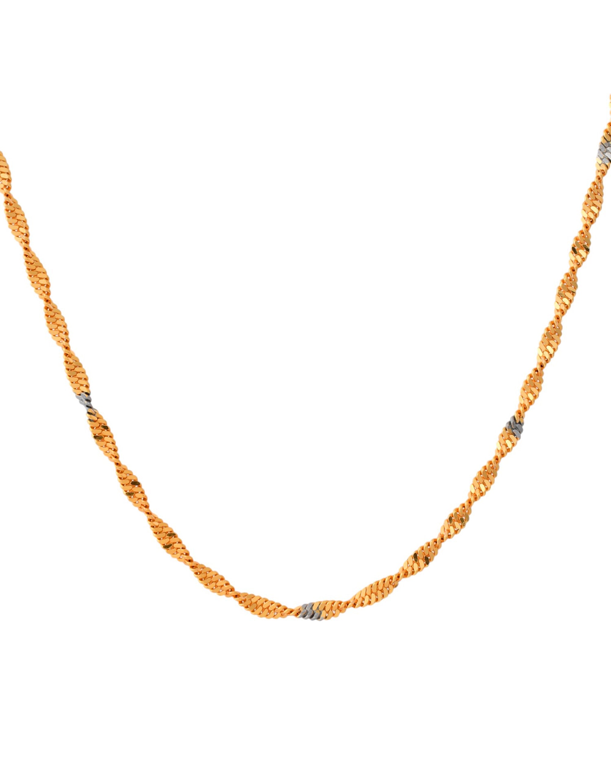 Jewels Nest Elegant Gold-Polished Twisted Brass Chains with Sparkling Silver Accents | Grocsy