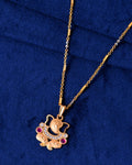 Jewels Nest Traditional Gold-Tone Pendant Chain with Ruby Accents | Grocsy
