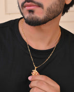 Jewels Nest Gold-Toned Om Pendant Chain for Men & Women | Devotional Lord Shiva Jewelry | Grocsy