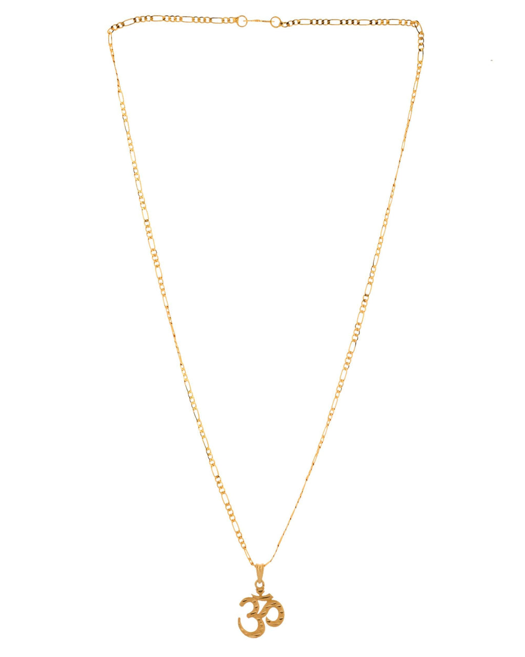 Jewels Nest Gold-Toned Om Pendant Chain for Men & Women | Devotional Lord Shiva Jewelry | Grocsy
