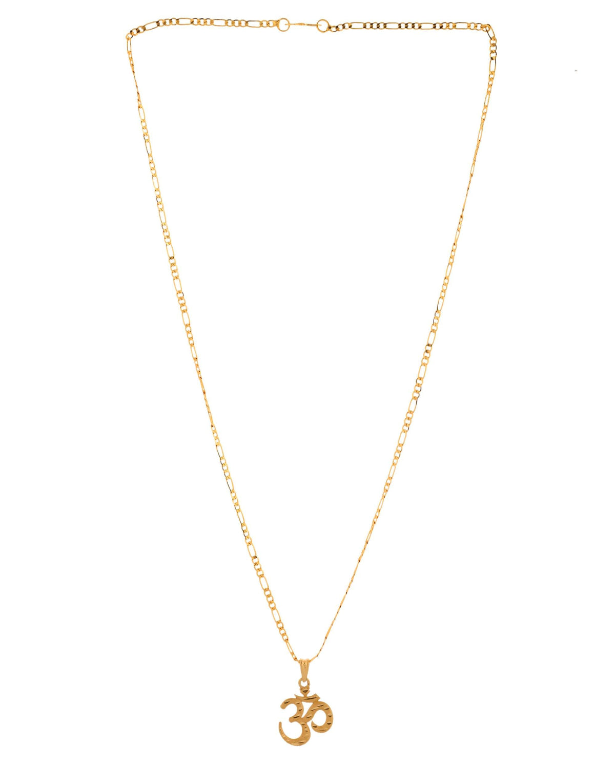 Jewels Nest Gold-Toned Om Pendant Chain for Men & Women | Devotional Lord Shiva Jewelry | Grocsy