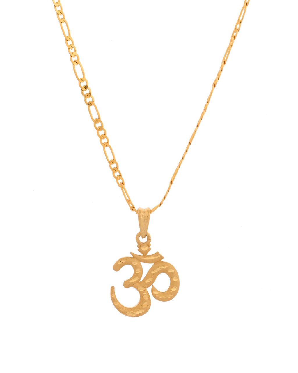 Jewels Nest Gold-Toned Om Pendant Chain for Men & Women | Devotional Lord Shiva Jewelry | Grocsy