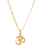 Jewels Nest Gold-Toned Om Pendant Chain for Men & Women | Devotional Lord Shiva Jewelry | Grocsy