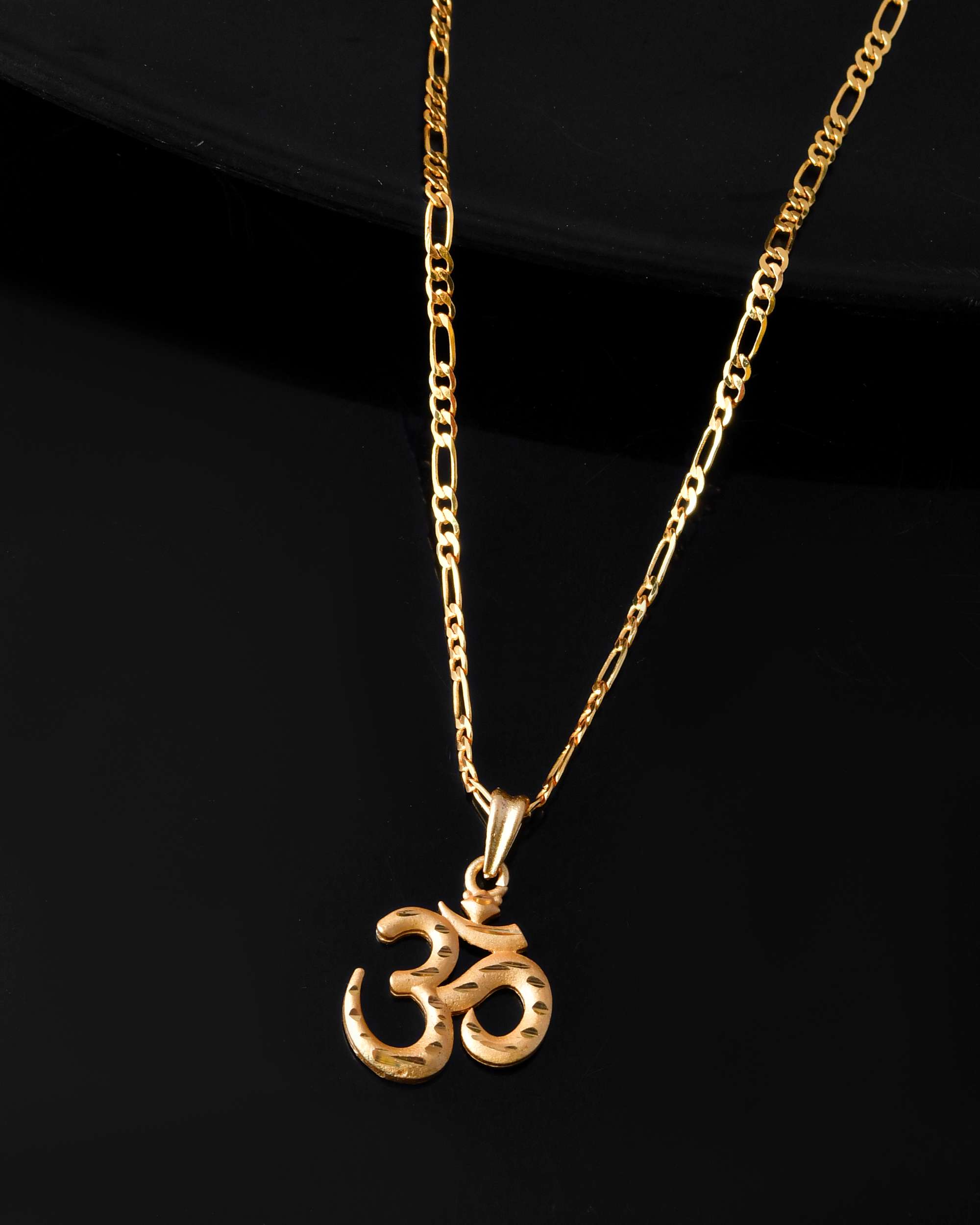 Jewels Nest Gold-Toned Om Pendant Chain for Men & Women | Devotional Lord Shiva Jewelry | Grocsy