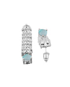 Jewels Nest Mint Green Diamond-Style Necklace Set With Drop Earrings | Grocsy
