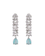 Jewels Nest Mint Green Diamond-Style Necklace Set With Drop Earrings | Grocsy