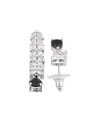 Jewels Nest Black Stone Diamond-Style Necklace Set With Drop Earrings | Grocsy