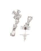 Jewels Nest Classic Diamond-Style Floral Necklace Set With Drop Earrings | Grocsy