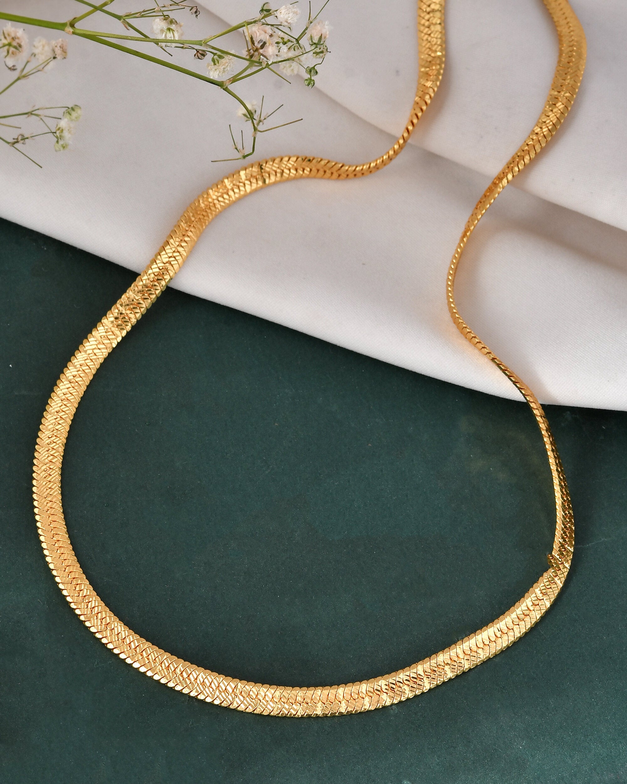 Jewels Nest Premium Gold-Polished Snake Chain | Grocsy