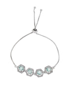 Jewels Nest Mint Green Stone Diamond-Style Adjustable Bracelet For Women | Grocsy