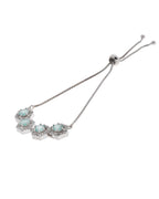 Jewels Nest Mint Green Stone Diamond-Style Adjustable Bracelet For Women | Grocsy