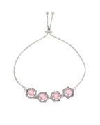 Jewels Nest Pink Stone Diamond-Style Adjustable Bracelet For Women | Grocsy