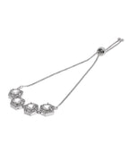 Jewels Nest Classic White Diamond-Style Adjustable Bracelet For Women | Grocsy