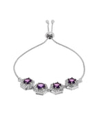 Jewels Nest Purple Stone Diamond-Style Adjustable Bracelet | Grocsy