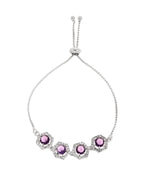 Jewels Nest Purple Stone Diamond-Style Adjustable Bracelet | Grocsy