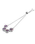 Jewels Nest Purple Stone Diamond-Style Adjustable Bracelet | Grocsy