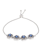 Jewels Nest Blue Stone Diamond-Style Adjustable Bracelet | Grocsy