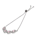 Jewels Nest Pink Oval Stone Diamond-Style Adjustable Bracelet | Grocsy