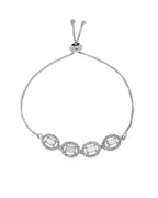Jewels Nest Mint Green Oval Stone Diamond-Style Adjustable Bracelet | Grocsy
