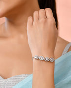 Jewels Nest Classic Oval White Stone Diamond-Style Adjustable Bracelet | Grocsy