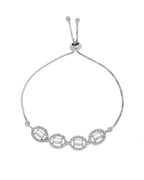 Jewels Nest Classic Oval White Stone Diamond-Style Adjustable Bracelet | Grocsy