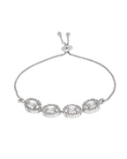 Jewels Nest Classic Oval White Stone Diamond-Style Adjustable Bracelet | Grocsy