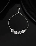 Jewels Nest Classic Oval White Stone Diamond-Style Adjustable Bracelet | Grocsy