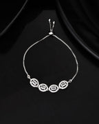 Jewels Nest Classic Oval White Stone Diamond-Style Adjustable Bracelet | Grocsy