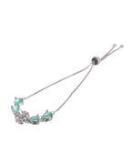 Jewels Nest Mint Green Floral Diamond-Style Adjustable Bracelet For Women | Grocsy