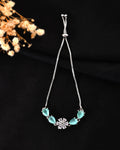 Jewels Nest Mint Green Floral Diamond-Style Adjustable Bracelet For Women | Grocsy