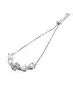 Jewels Nest Classic White Floral Diamond-Style Adjustable Bracelet | Grocsy