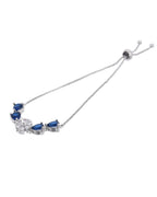 Jewels Nest Royal Blue Floral Diamond-Style Adjustable Bracelet | Grocsy