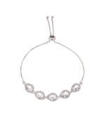 Jewels Nest White Teardrop Diamond-Style Adjustable Bracelet | Grocsy