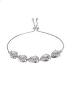 Jewels Nest White Teardrop Diamond-Style Adjustable Bracelet | Grocsy
