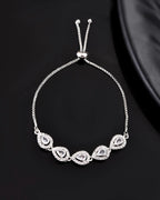 Jewels Nest White Teardrop Diamond-Style Adjustable Bracelet | Grocsy