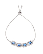 Jewels Nest Navy Blue Square Stone Diamond-Style Adjustable Bracelet | Grocsy