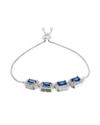 Jewels Nest Navy Blue Square Stone Diamond-Style Adjustable Bracelet | Grocsy