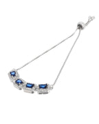 Jewels Nest Navy Blue Square Stone Diamond-Style Adjustable Bracelet | Grocsy